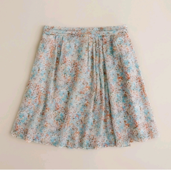 J.Crew- Waterlily Floral Soiree Chiffon Skirt- 100%Silk . Size 4 - Picture 3 of 5